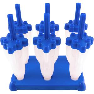 imageTovolo Popsicle Molds with Sticks 6Pack Groovy  Reusable Ice Pop Molds ampamp Sticks for Homemade Ice Pops ampamp Frozen Snacks  Stackable Popsicle Maker with Lid Dishwasher Safe ampamp BPAFree  GreenBlue