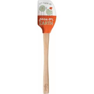 imageTovolo Seasons Greeting Holiday Spatulart Spatula Kitchen Utensil for Food and Meal Prep Baking Mixing Turning and MoreLet There Be Peas