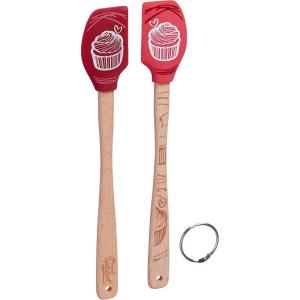 imageTovolo Spatulart Mini Spatulas with Cupcake Graphic Heat Resistant Dishwasher Safe  Set of 2