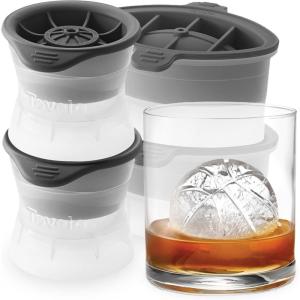 imageTovolo Sports Ice Molds Set of 4  Large Craft Ice Cube Molds for Whiskey Cocktails Football Baseball Basketball Golf Ball Shapes Silicone Ice Maker with Tight Fitting LidsFootball  Baseball  Basketball  Soccer