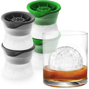imageTovolo Sports Ice Molds Set of 4  Large Craft Ice Cube Molds for Whiskey Cocktails Football Baseball Basketball Golf Ball Shapes Silicone Ice Maker with Tight Fitting Lids2 Tennis  2 Golf