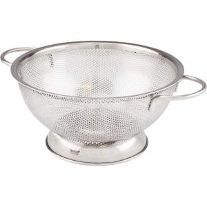 imageTovolo Stainless Steel Colander With Looped Handles ampamp Rimmed Footer RustResistant Pasta Strainer ampamp Veggie Wash Food Prep Strainer Basket 2 Quart2QT