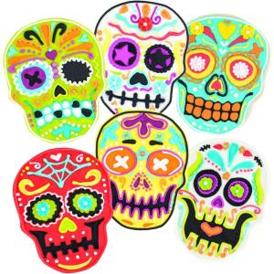 imageTovolo Sugar Skull Templates Reverse Dishwasher Safe Set of 6 Cookie Stamps with Cutter LimeWhite 8122492LimeWhite