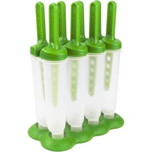 imageTovolo Twin Ice Pop Molds DripGuard Handle 4 Oz Ice Pops Set of 4 Twin Ice Pop Molds Popsicle Makers with Reusable Sticks MessFree Frozen Treats GreenGreen
