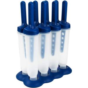 imageTovolo Twin Ice Pop Molds DripGuard Handle 4 Oz Ice Pops Set of 4 Twin Ice Pop Molds Popsicle Makers with Reusable Sticks MessFree Frozen Treats GreenBlueberry