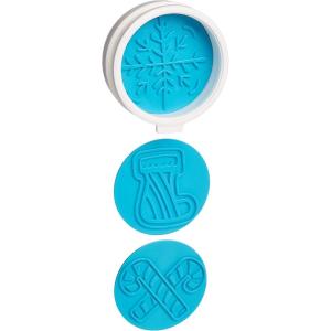 imageTovolo Winter Wonderland Holiday Templates Reverse Dishwasher Safe Set of 6 Cookie Stamps with Cutter