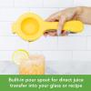 imageTovolo Allin1 Citrus Juicer and Zester Set White ampamp Yellow  Manual Juicer with Measuring Cup Dual Reamers BPAFree Dishwasher Safe Compact StorageCitrus Press  Pour