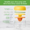 imageTovolo Allin1 Citrus Juicer and Zester Set White ampamp Yellow  Manual Juicer with Measuring Cup Dual Reamers BPAFree Dishwasher Safe Compact StorageCitrus Juicer  Zester