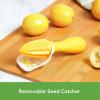 imageTovolo Allin1 Citrus Juicer and Zester Set White ampamp Yellow  Manual Juicer with Measuring Cup Dual Reamers BPAFree Dishwasher Safe Compact StorageCitrus Reamer