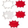 imageTovolo Burst Reversible Templates Set of 6 Stamps Comic Book Cookie Cutter DishwasherSafe Red