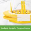 imageTovolo Citrus Slicer ampamp Wedger Tool  Premium Dual Blade Lemon Lime and Orange Cutter Creates 8 Uniform Wedges and 6 Slices Perfect Bar Tool AntiSlip Base Stackable BPAFree Dishwasher SafeLemon  Lime   Orange