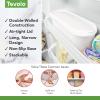 imageTovolo GlideAScoop Reusable Ice Cream Tub Flamingo  Airtight BPAFree Ice Cream Container for Homemade Ice Cream Compact Freezer Storage Dishwasher Safe 15 QuartWhite