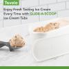 imageTovolo GlideAScoop Reusable Ice Cream Tub Flamingo  Airtight BPAFree Ice Cream Container for Homemade Ice Cream Compact Freezer Storage Dishwasher Safe 15 QuartWhite