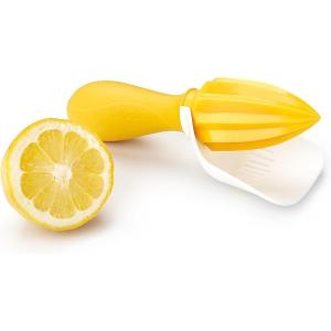 imageTovolo Allin1 Citrus Juicer and Zester Set White ampamp Yellow  Manual Juicer with Measuring Cup Dual Reamers BPAFree Dishwasher Safe Compact StorageCitrus Reamer