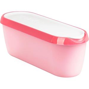 imageTovolo GlideAScoop Reusable Ice Cream Tub Flamingo  Airtight BPAFree Ice Cream Container for Homemade Ice Cream Compact Freezer Storage Dishwasher Safe 15 QuartFlamingo