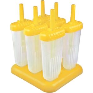 imageTovolo Groovy Ice Pop Molds DripGuard Handle 4 Ounce Popsicles Set of 6 Yellow