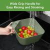 imageTovolo 3 Quart Colander BPA Free Food Safe Plastic Strainer with Handle Heavy Duty Heat Resistant Pasta and Veggies Kitchen Drainer Steam Basket Dishwasher Safe Thyme