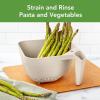 imageTovolo 3 Quart Colander BPA Free Food Safe Plastic Strainer with Handle Heavy Duty Heat Resistant Pasta and Veggies Kitchen Drainer Steam Basket Dishwasher Safe Oatmeal