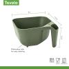 imageTovolo 3 Quart Colander BPA Free Food Safe Plastic Strainer with Handle Heavy Duty Heat Resistant Pasta and Veggies Kitchen Drainer Steam Basket Dishwasher Safe Thyme