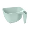 imageTovolo 3 Quart Colander BPA Free Food Safe Plastic Strainer with Handle Heavy Duty Heat Resistant Pasta and Veggies Kitchen Drainer Steam Basket Dishwasher Safe Blue Haze