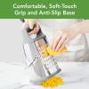 imageTovolo Elements 4Sided Box Grater  Stainless Steel Cheese Shredder with Coarse Medium Fine Slice Sides Comfortable Handle ampamp Stable Base for Kitchen Prep Large Blue HazeCharcoal