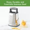 imageTovolo Elements 4Sided Box Grater  Stainless Steel Cheese Shredder with Coarse Medium Fine Slice Sides Comfortable Handle ampamp Stable Base for Kitchen Prep Large Blue HazeCharcoal