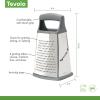 imageTovolo Elements 4Sided Box Grater  Stainless Steel Cheese Shredder with Coarse Medium Fine Slice Sides Comfortable Handle ampamp Stable Base for Kitchen Prep Large Blue HazeCharcoal