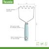 imageTovolo Elements Stainless Steel Masher  Perfect Tool for Mashing Potatoes Avocado Vegetables and More Comfortable Grip Handle Hanging Loop for Convenient Storage Dishwasher Safe Blue HazeBlue Haze