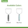 imageTovolo Elements Stainless Steel Masher  Perfect Tool for Mashing Potatoes Avocado Vegetables and More Comfortable Grip Handle Hanging Loop for Convenient Storage Dishwasher Safe Blue HazeCharcoal