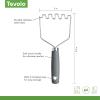 imageTovolo Elements Stainless Steel Masher  Perfect Tool for Mashing Potatoes Avocado Vegetables and More Comfortable Grip Handle Hanging Loop for Convenient Storage Dishwasher Safe Blue HazeCharcoal
