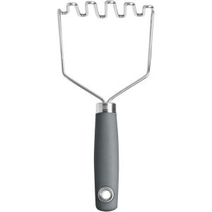 imageTovolo Elements Stainless Steel Masher  Perfect Tool for Mashing Potatoes Avocado Vegetables and More Comfortable Grip Handle Hanging Loop for Convenient Storage Dishwasher Safe Blue HazeCharcoal