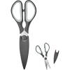 imageTovolo Elements Heavy Duty Kitchen Shears with Sheath for Food Prep Trimming Meat and Vegetables Small Charcoal BlackBlack  Blue Haze